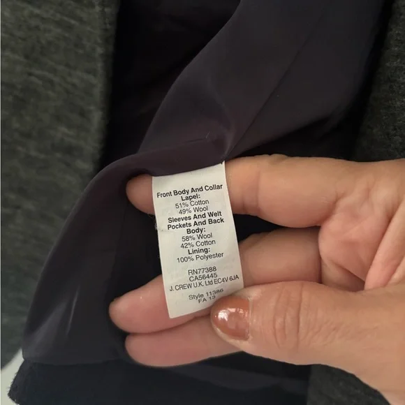 J. Crew Charcoal & Navy Colorblock Blazer - Picture 4 of 4